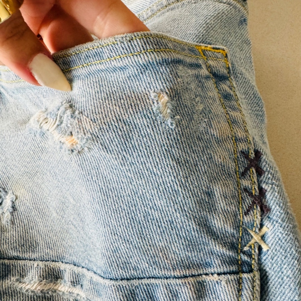 Scotch & Soda Light Blue Denim Button-Fly Shorts – Size 32 - Picture 7 of 14